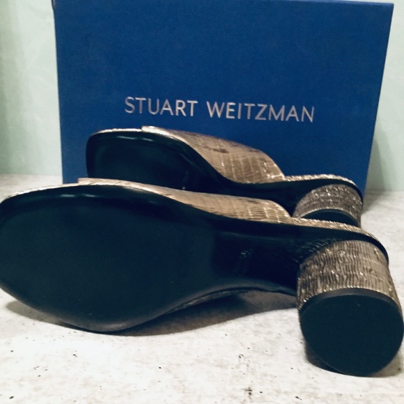 Stuart Weitzman Theone Pleated Lurex Heels 7 - Picture 7 of 8